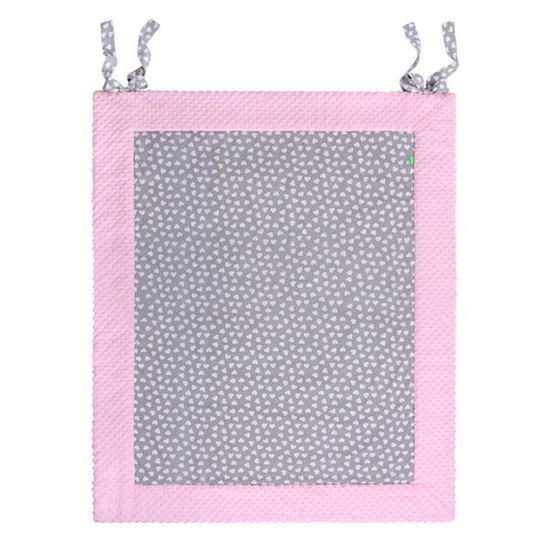 Lulando PLAY-MAT wodoodporna mata do zabawy, Białe serca na szarym tle / różowy, 150x200 cm