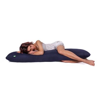 Lulando Poduszka do spania na boku, bawełna, ciemnoniebieska, 145x40 cm