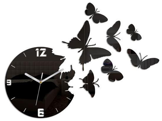 Zegar ścienny Motyle Black