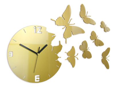 Zegar ścienny Motyle Gold