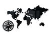 Zegar ścienny Mapa świata ver.2 Czarna 