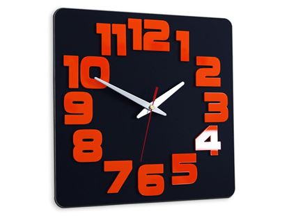 Zegar ścienny Czarno&Pomarańczowy