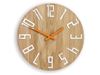Zegar drewniany Slim Biało-Pomarańczowy