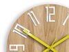 Zegar drewniany Slim Biało-Żółty