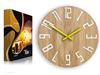 Zegar drewniany Slim Biało-Żółty