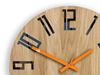 Zegar drewniany Slim Czarno-Pomarańczowy