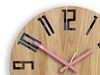 Zegar drewniany Slim Czarno - Różowy