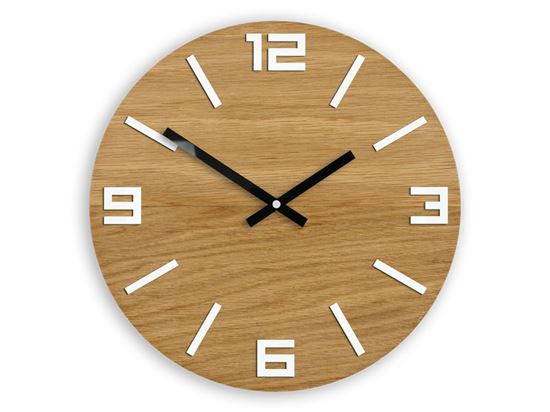 Zegar drewniany Arabik Biały 