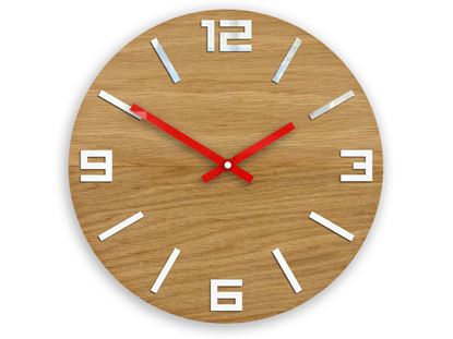 Zegar drewniany Arabik Biało-Czerwony