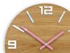 Zegar drewniany Arabik Biało - Różowy