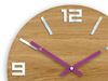 Zegar drewniany Arabik Biało - Fioletowy