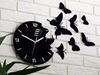 Zegar ścienny Motyl 3D czarny