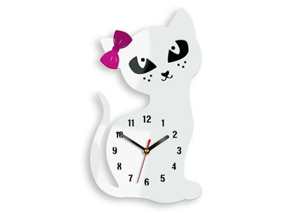 Zegar ścienny Kotek Biały