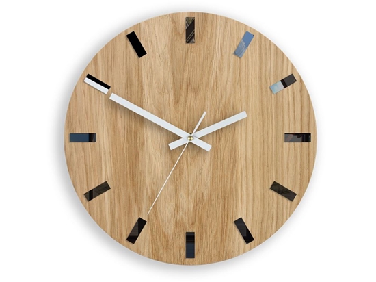 Zegar ścienny Drewniany Dąb SIMPLE BLACK&WHITE