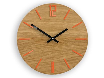 Zegar drewniany Carlo pomarańczowy 