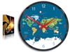 Zegar ścienny Edukacyjny Mapa Świata