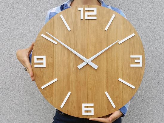 Zegar ścienny Drewniany Arabik Biały 50 cm