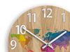 Zegar ścienny drewniany Mapa wielokolorowa