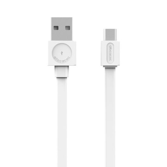 Przewód USB microUSB Flat - biały
