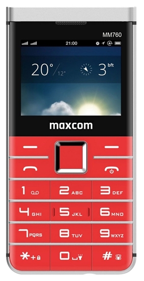 Telefon dla seniora MAXCOM MM760 Comfort Czerwony