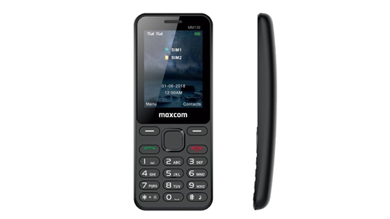 Zakrzywiony telefon Maxcom Classic MM139 Dual SIM Czarny