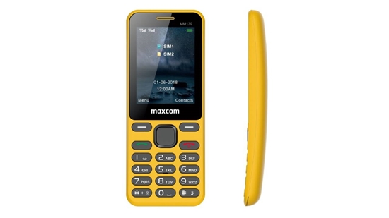 Zakrzywiony telefon Maxcom Classic MM139 Dual SIM Żółty