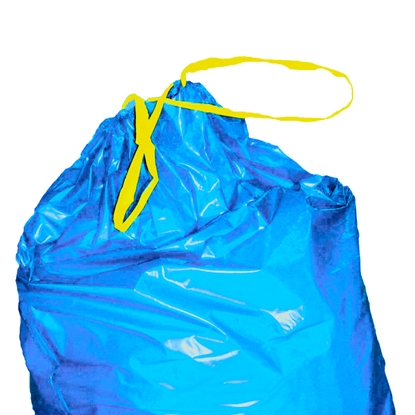 Worki na odpadki śmieci LDPE 35 mikr wiązane rolka 10szt. - niebieskie 60L