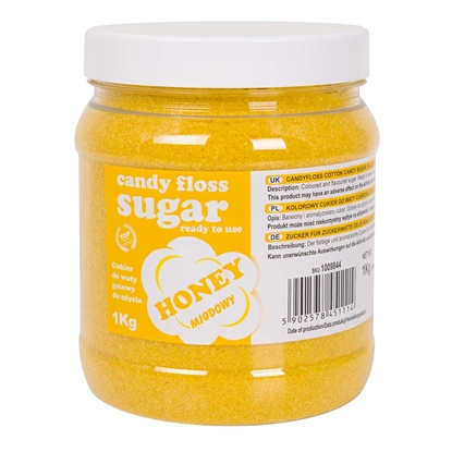 Kolorowy cukier do waty cukrowej żółty o smaku miodowym 1kg