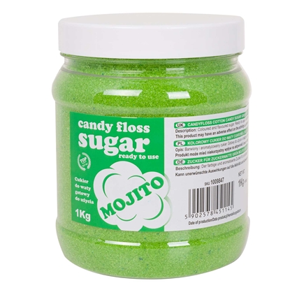 Kolorowy cukier do waty cukrowej zielony o smaku mohito mojito 1kg