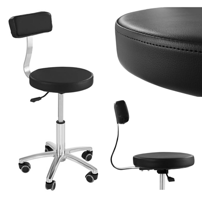 Krzesło kosmetyczne mobilne na kółkach Physa TERNI czarne