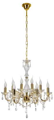 Lampa wisząca żyrandol z kryształkami złoty 8x40W Maria Teresa Candellux 38-94653