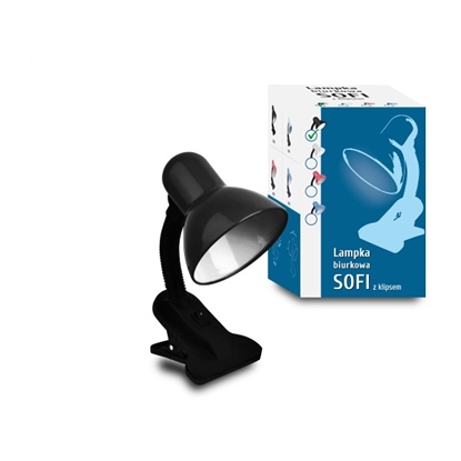 Lampka E27 SOFI z klipsem czarna