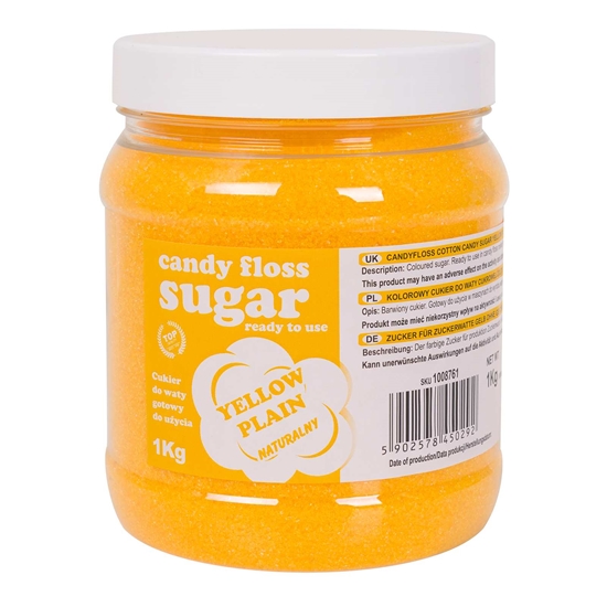 Kolorowy cukier do waty cukrowej żółty naturalny smak waty cukrowej 1kg