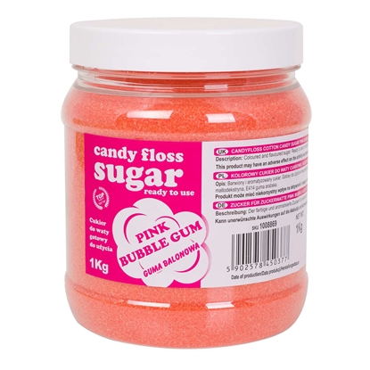 Kolorowy cukier do waty cukrowej różowy o smaku gumy balonowej 1kg