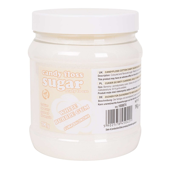 Cukier do waty cukrowej biały o smaku gumy balonowej 1kg