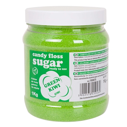 Kolorowy cukier do waty cukrowej zielony o smaku kiwi 1kg