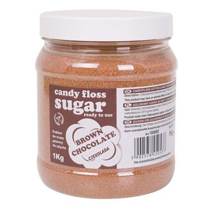 Kolorowy cukier do waty cukrowej brązowy o smaku czekoladowym 1kg