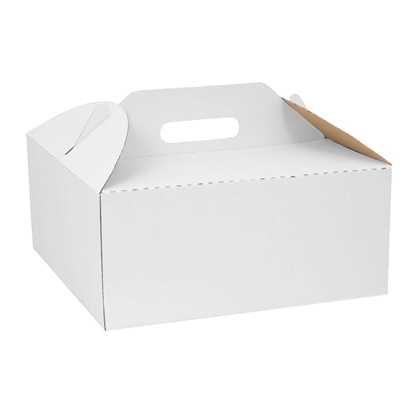 Opakowanie pudełko na TORT z rączką białe 34x34x15cm Tektura Falista 25szt.