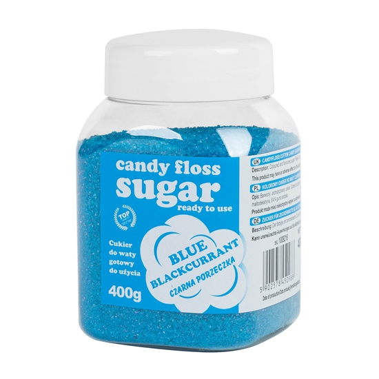 Kolorowy cukier do waty cukrowej niebieski o smaku czarnej porzeczki 400g