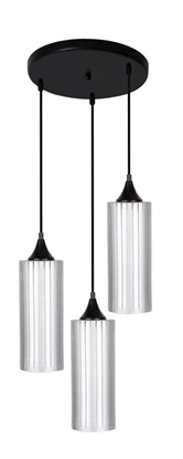 Lampa wisząca srebrna szklany klosz 3x60W E27 Concept Candellux 33-77967