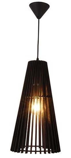 Lampa wisząca czarna drewniana ażurowa Osaka Ledea 50101031