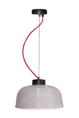 Lampa wisząca 27cm szklana/czerwony kabel Liverpool Ledea 50101288