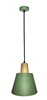 Lampa wisząca zielona metalowa + drewno Faro Ledea 50101260