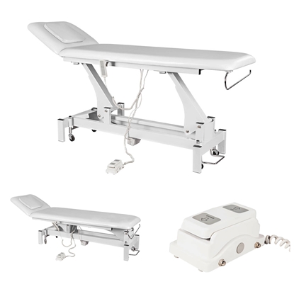 Łóżko stół do masażu rehabilitacyjny sterowany elektrycznie RELAXO Białe