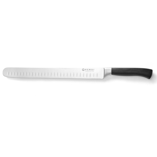 Profesjonalny nóż do wędlin i łososia ze szlifem kulkowym kuty Profi Line 300 mm - Hendi 844328