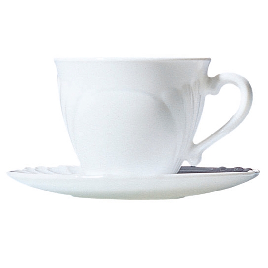 Filiżanka i spodek do kawy i herbaty z trwałego materiału opal CADIX 220ml zestaw 6szt. - Hendi 37784