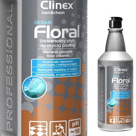Płyn do mycia podłóg bez smug połysk zapach CLINEX Floral - Ocean 1L