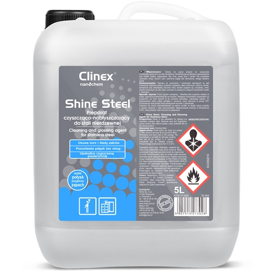 Preparat do czyszczenia i nabłyszczania mebli i urządzeń ze stali nierdzewnej CLINEX Shine Steel 5L