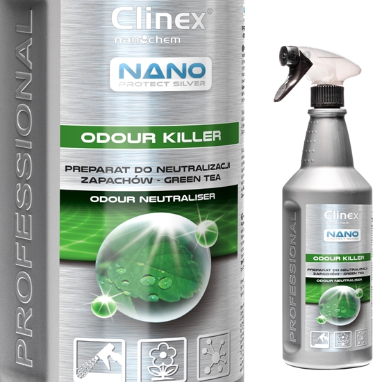 Odświeżacz powietrza do neutralizacji zapachów CLINEX Nano Protect Silver Odour Killer - Green Tea 1L