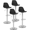 Hoker stołek krzesło barowe obrotowe tapicerowane 4 szt. czarne